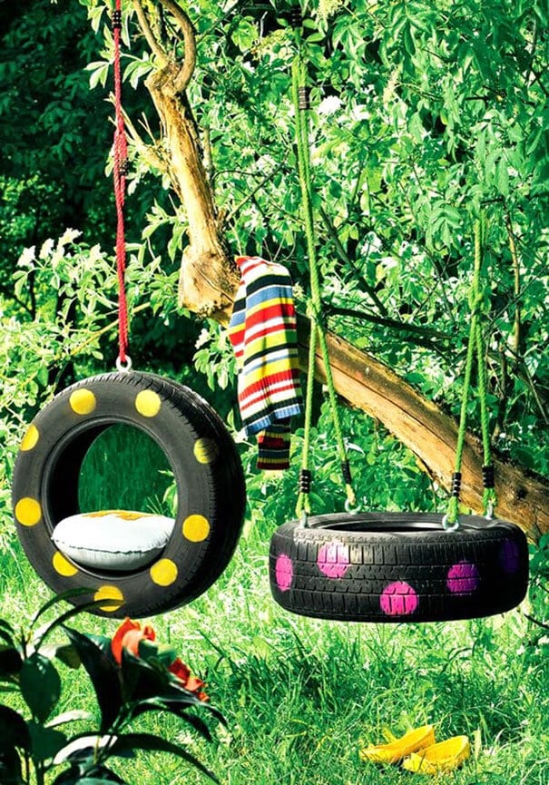 Recycler des vieux pneus, idées déco