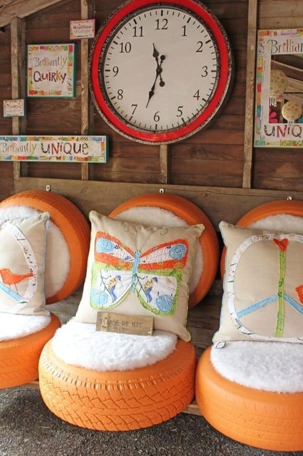 Recycler des vieux pneus, idées déco