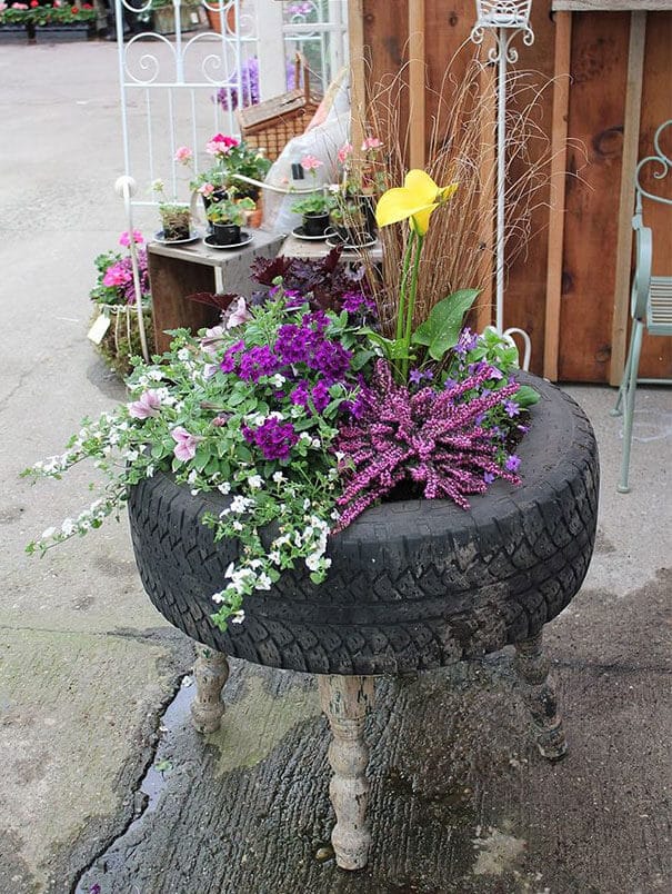 Recycler des vieux pneus, idées déco