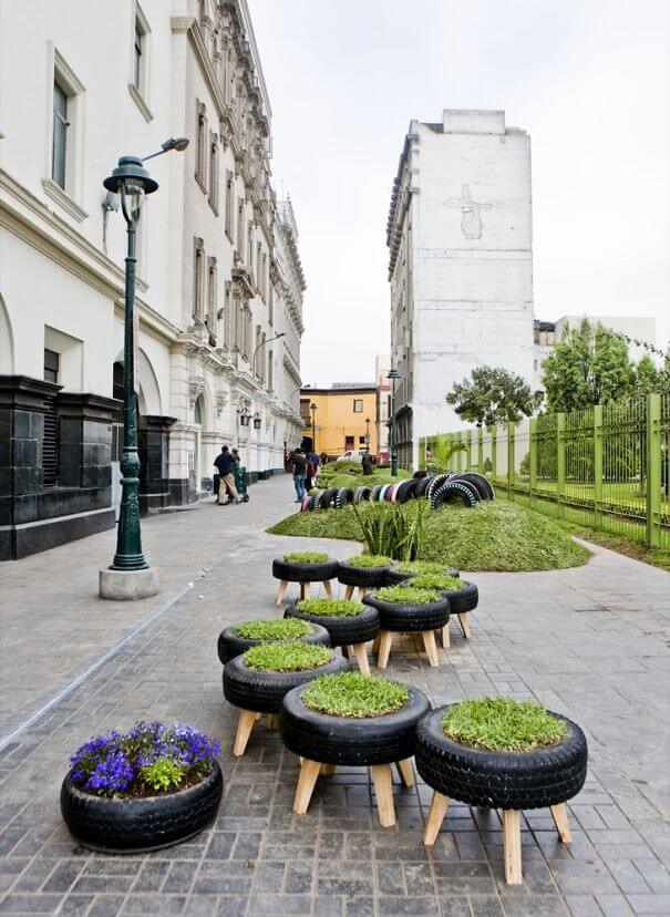 Recycler des vieux pneus, idées déco