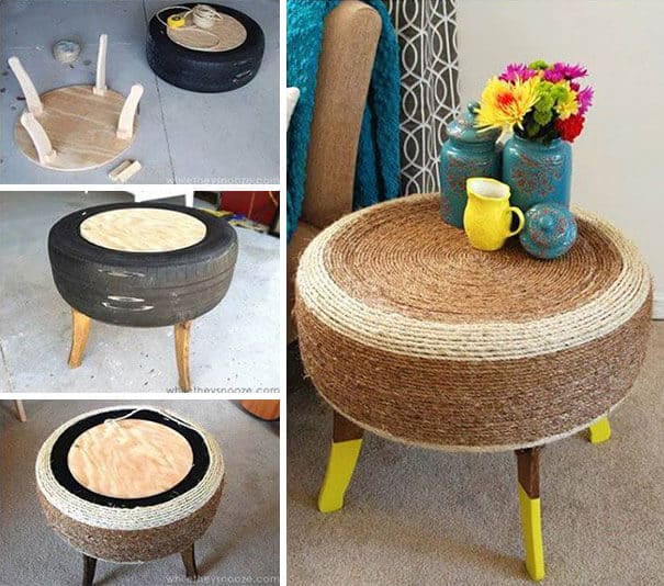 Recycler des vieux pneus, idées déco