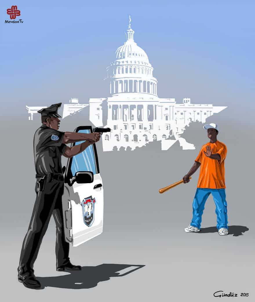 illustrations satiriques de la police dans le monde