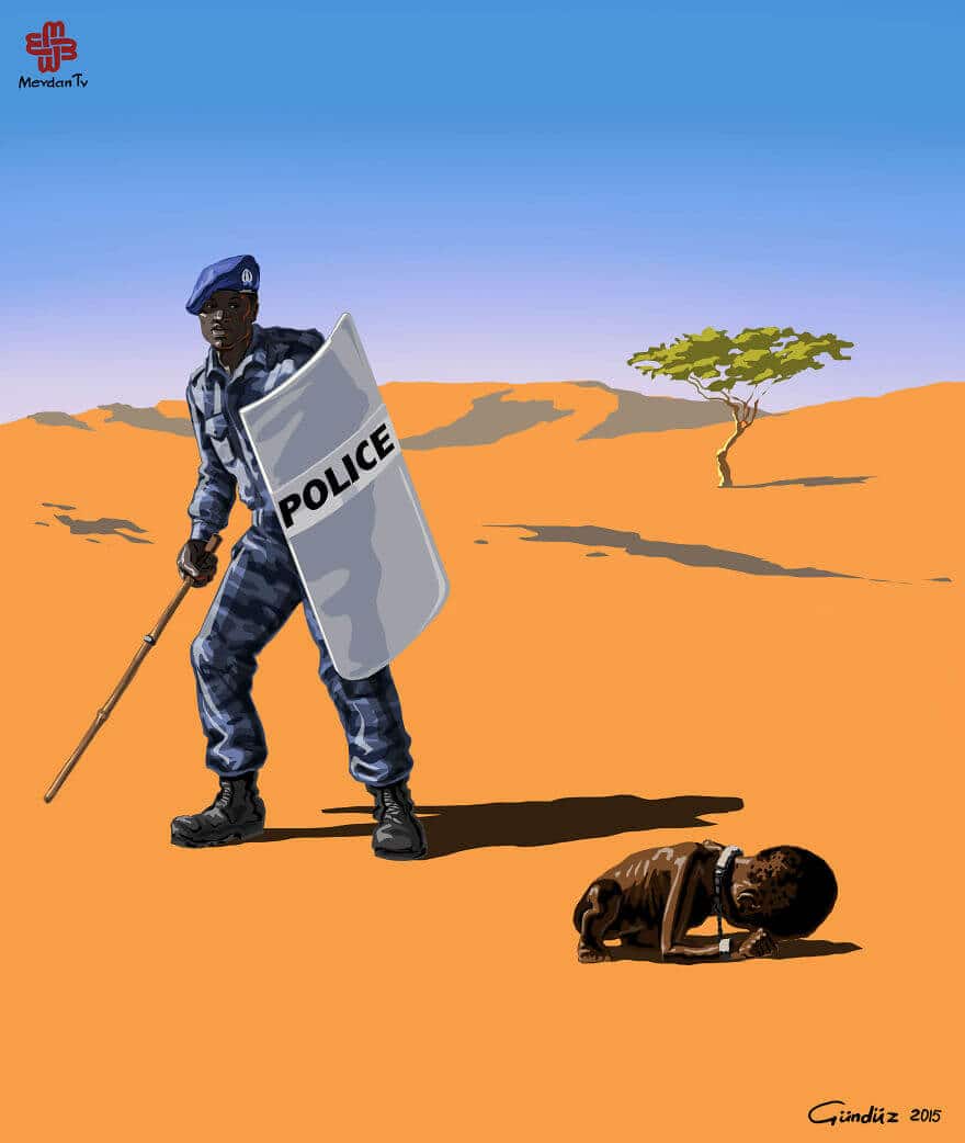 illustrations satiriques de la police dans le monde