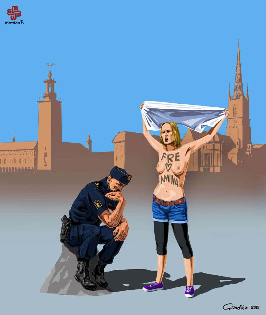 illustrations satiriques de la police dans le monde