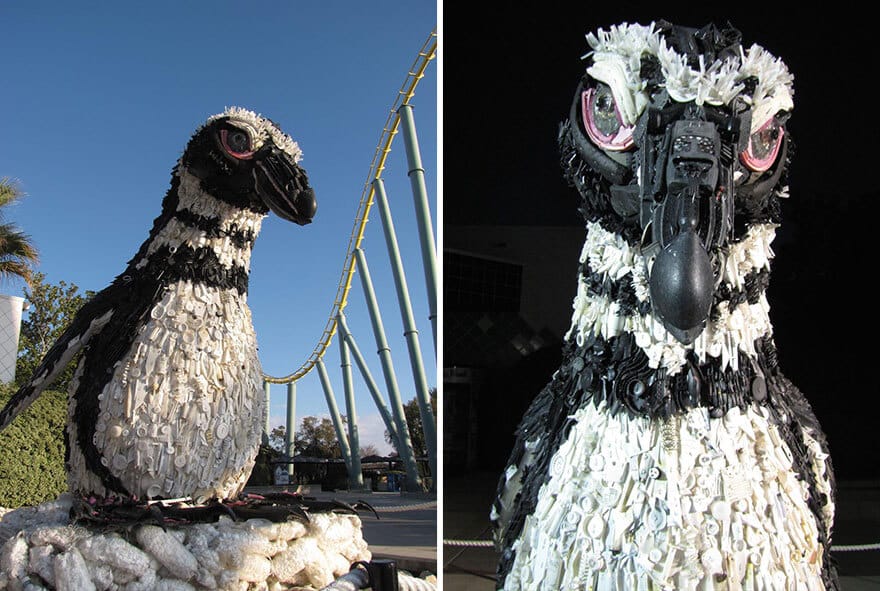 trash art, déchets plastiques, océans