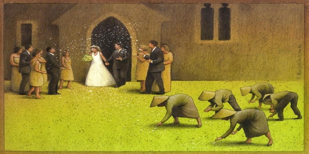 Dessin, Mariage, Riz, Récolte