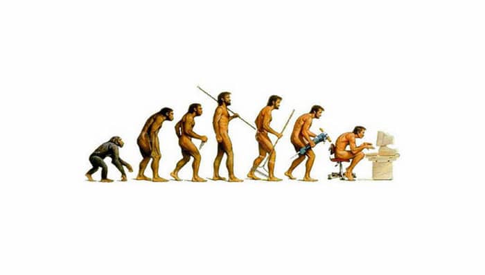 Image satirique de l'évolution de l'homme