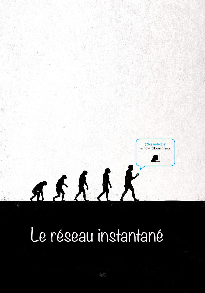 Image satirique de l'évolution de l'homme