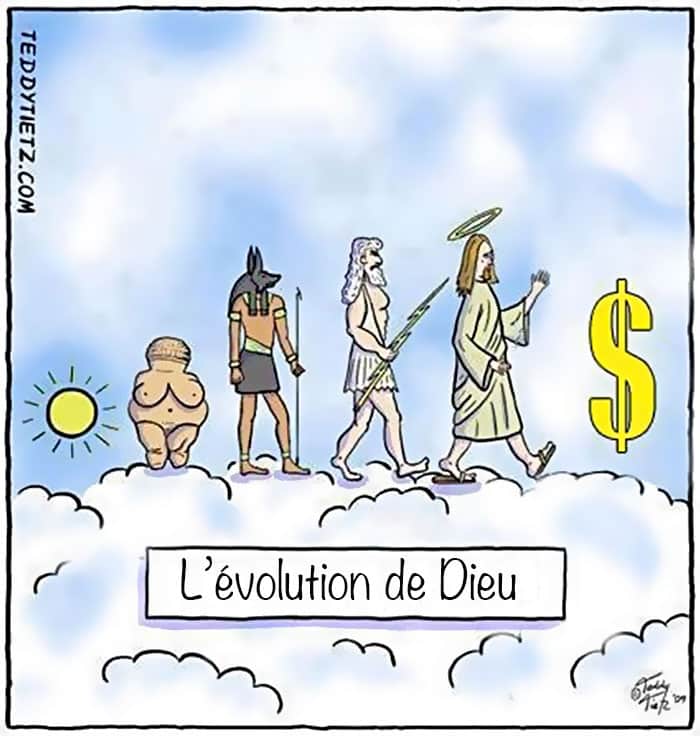 Image satirique de l'évolution de l'homme