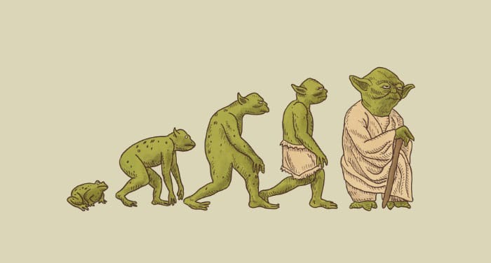 Image satirique de l'évolution de l'homme