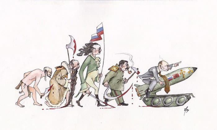 Image satirique de l'évolution de l'homme