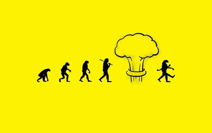 Image satirique de l'évolution de l'homme