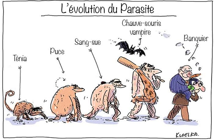 Image satirique de l'évolution de l'homme