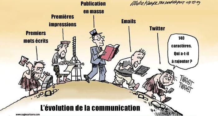 Image satirique de l'évolution de l'homme